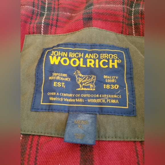 Woolrich Men's Bomber Jacket Thermal Fleece Lined Olive Green Size XL - Picture 15 of 17